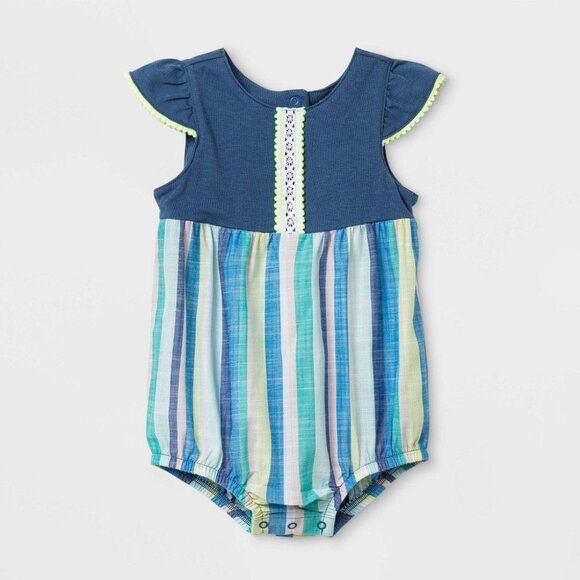 Baby Girls' Knit Textured Romper - Cat & Jack™ 0-3 - Picture 1 of 1